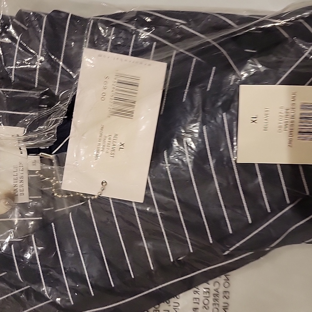 NWT WEWOREWHAT Bella Vest Pinstripe Dress Blues Size XL Revolve - Picture 4 of 4
